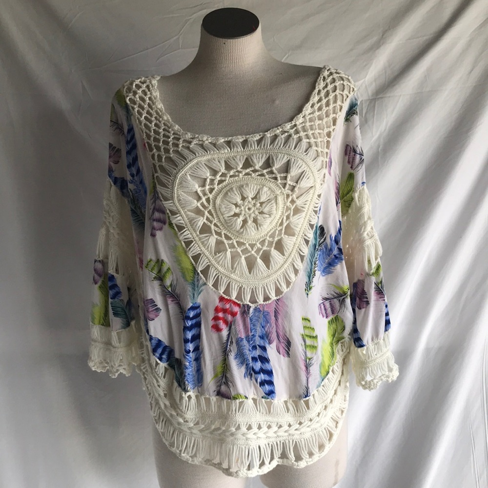 Yahada USA boho crochet top sz XS/S